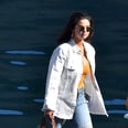 Selena Gomez's Orange Swimsuit and Bermuda Short Combination Is as Cool as It Gets