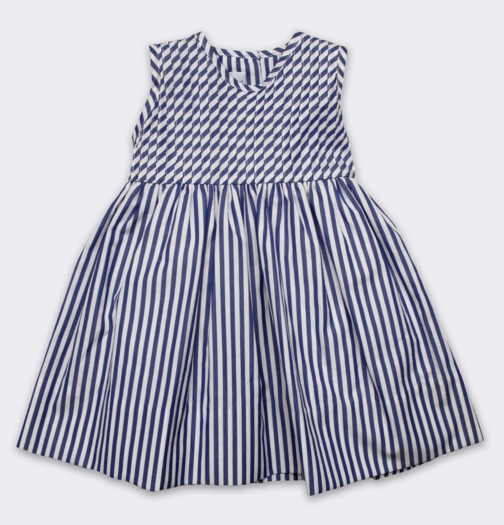 Baby CZ Striped Pintuck Dress