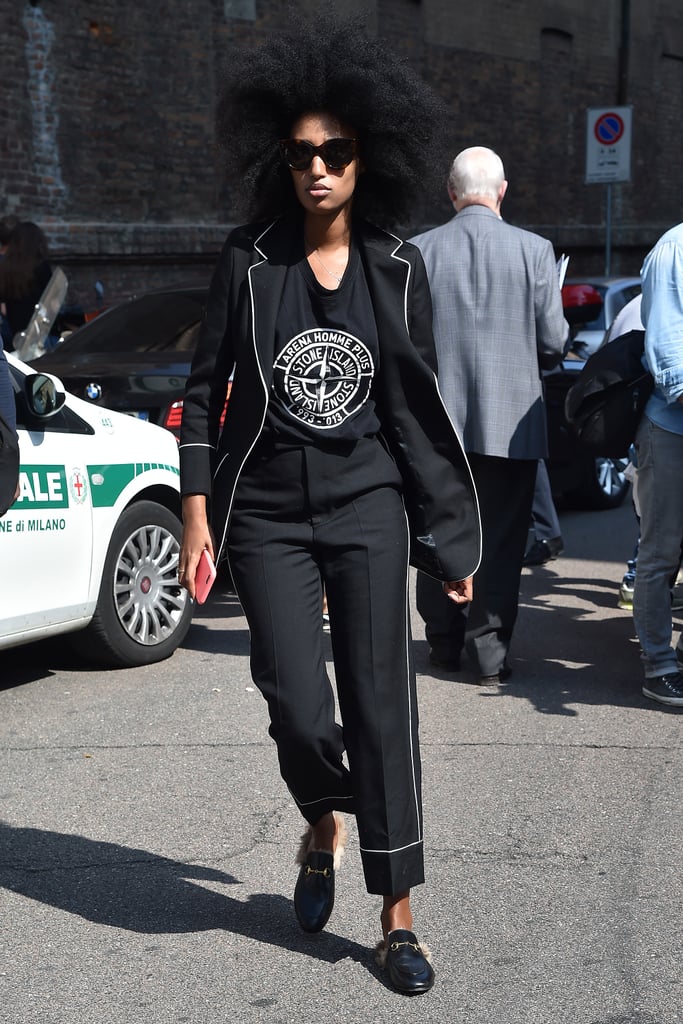 They added a preppy feel to Julia Sarr-Jamois's edgy black look.