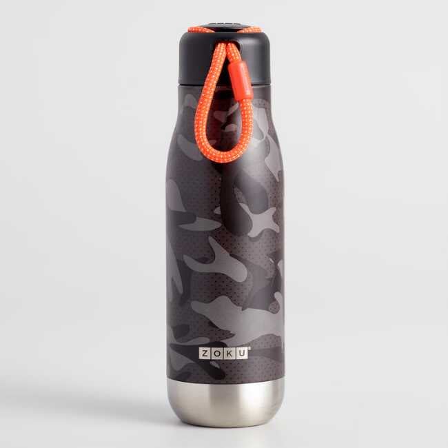 Medium Black Camo Zoku Insulated Water Bottle