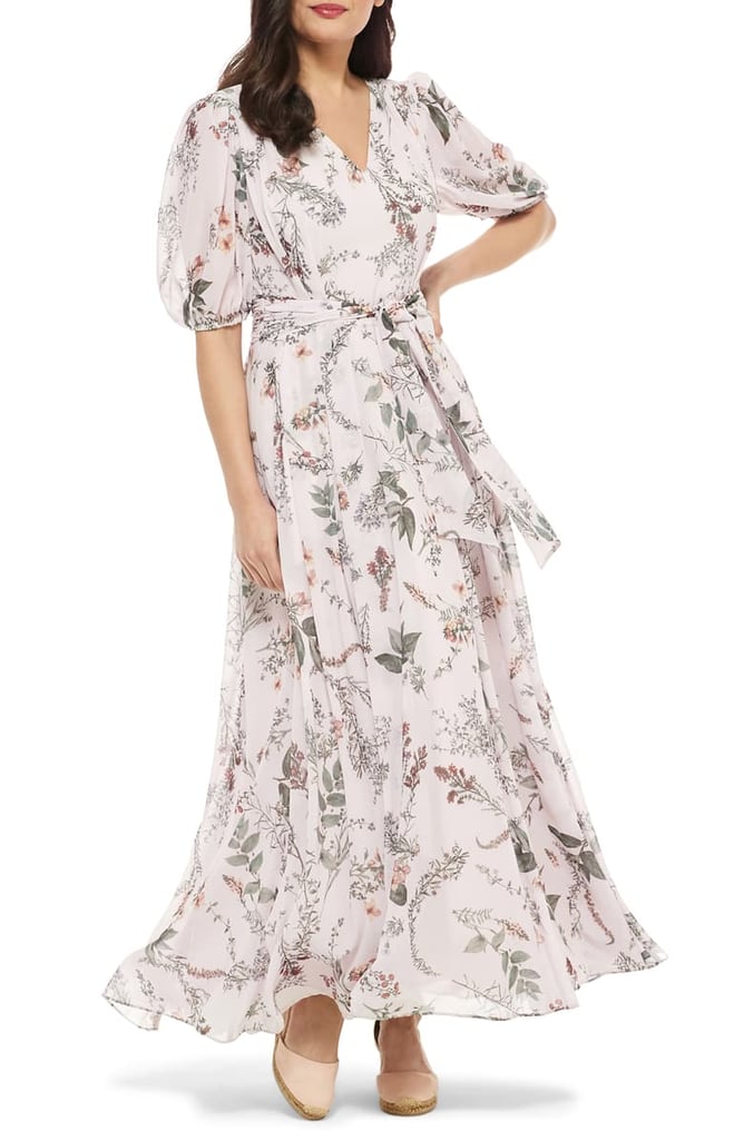 Gal Meets Glam Collection Phoebe Floral Puff-Sleeve Chiffon Maxi Dress ...