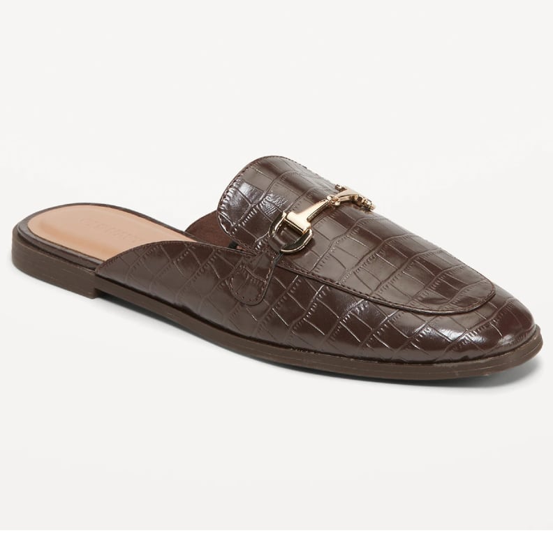 Best Croc-Embossed Loafer Mule Shoes