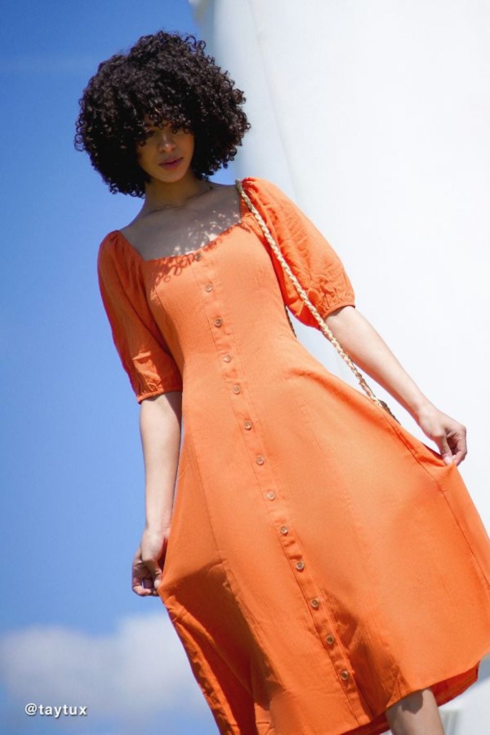 UO Maria Puff Sleeve Button-Front Midi Dress | Urban Outfitters Has All the  Dresses You Need For Summer — on Sale This Weekend Only | POPSUGAR Fashion  Photo 6
