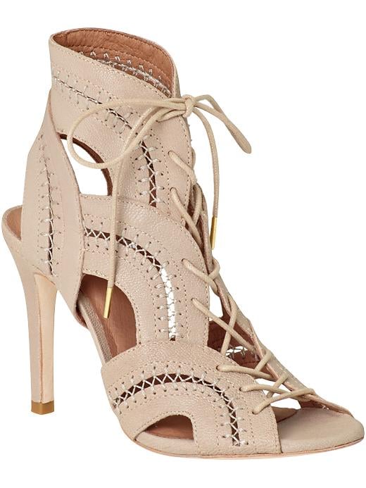 Joie Remy nude lace-up ankle booties ($245, originally $325)