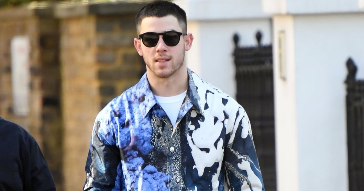 Nick Jonas Is the King of Abstract Button-Downs in This Luxurious Silk Jacket