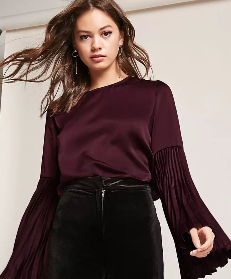 Forever 21 Satin Accordion Top