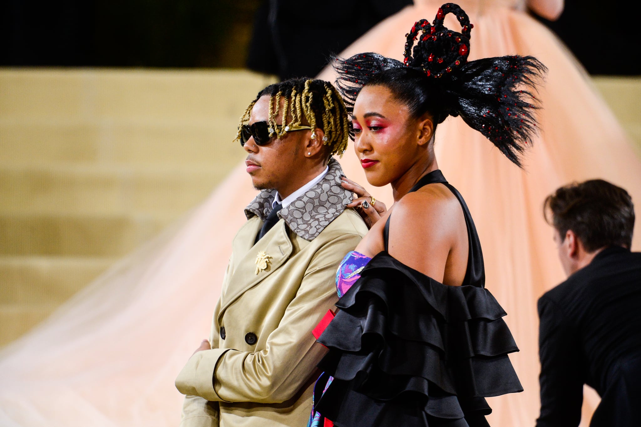NEW YORK, NEW YORK - SEPTEMBER 13: Rapper Cordae (L) and professional tennis player Naomi Osaka attend the 2021 Met Gala Celebrating In America: A Lexicon Of Fashion at the Metropolitan Museum Of Art on September 13, 2021 in New York City. (Photo by Ray Tamarra/GC Images)