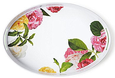 Melamine Patio Floral Oval Serving Tray ($50)