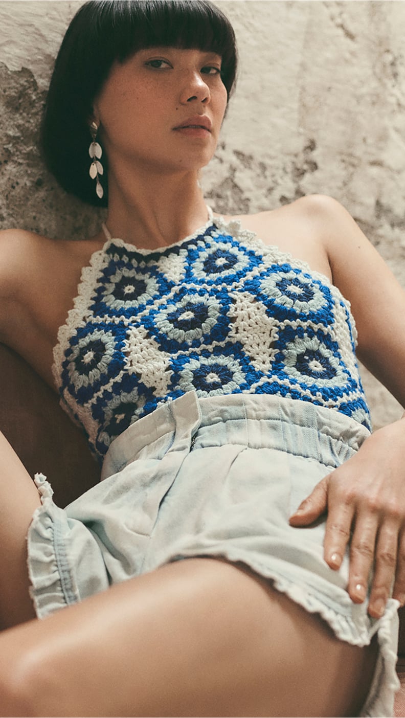 A Halter Tank: Sea Hayden Crochet Halter Neck Tank