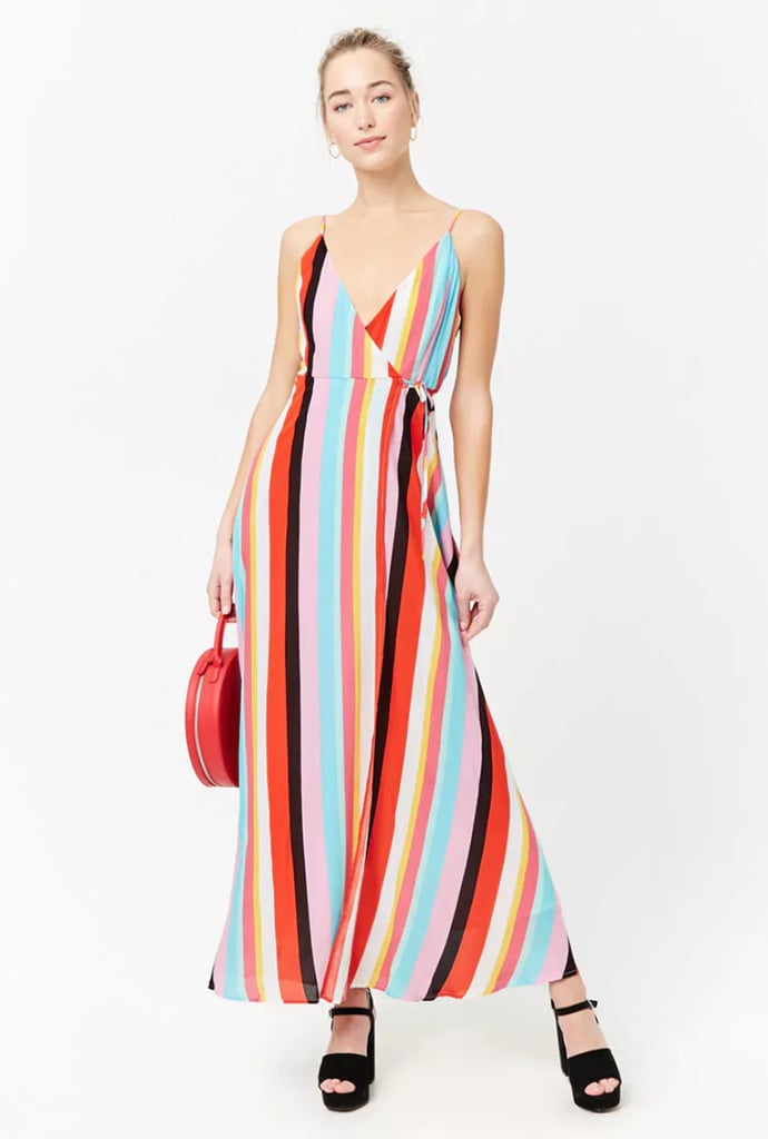 Forever 21 Striped Surplice Wrap Dress