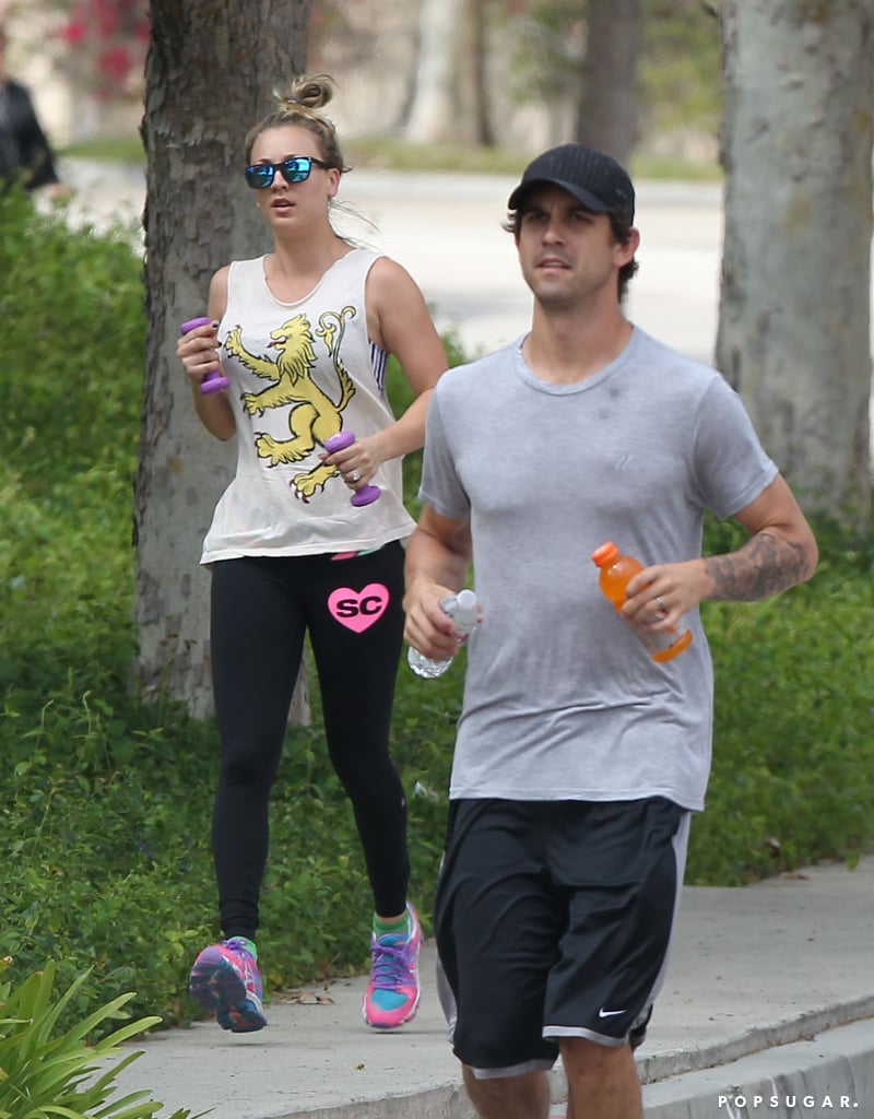 Kaley Cuoco and Ryan Sweeting Kiss During Workout | Pictures