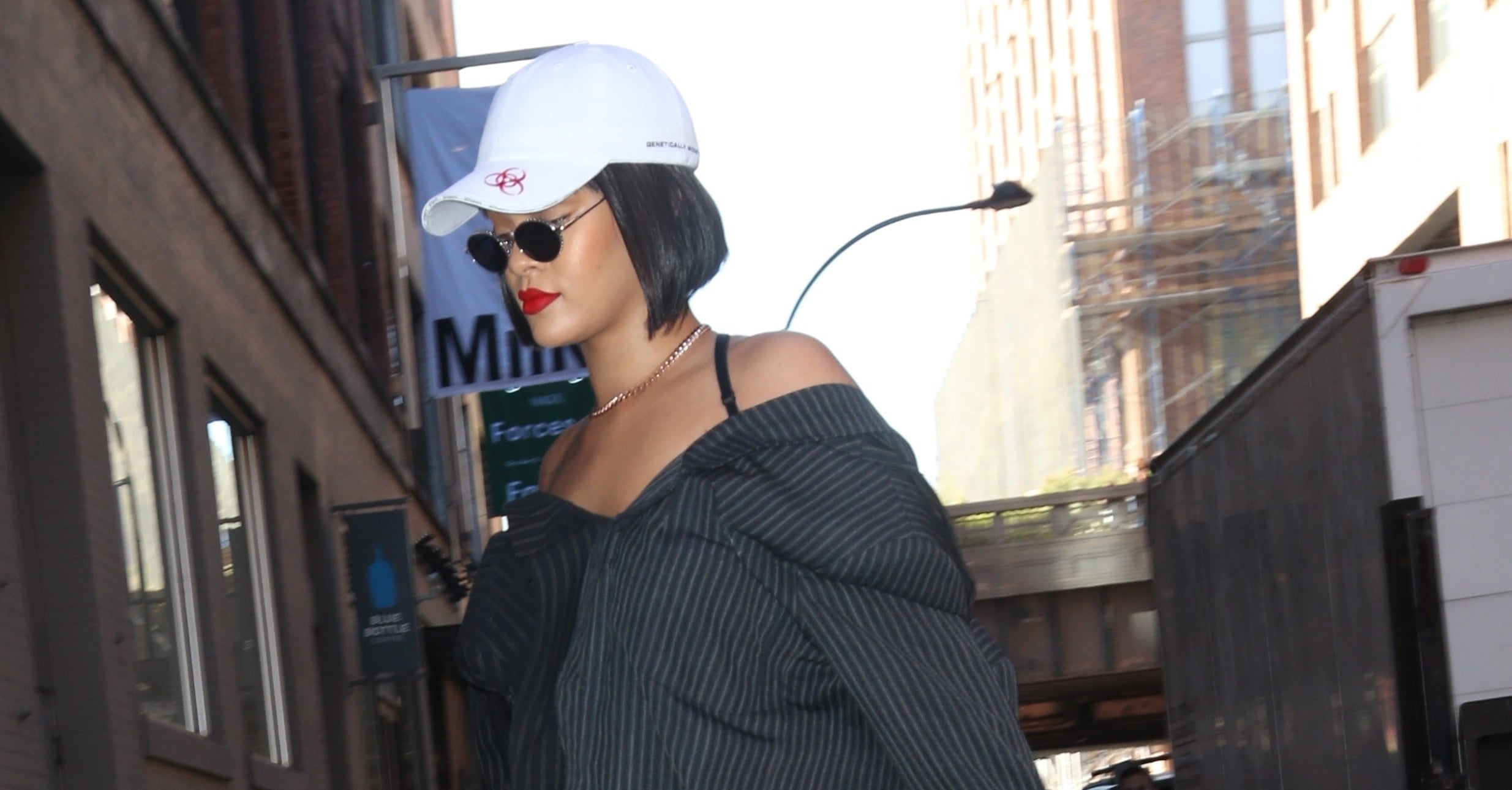 Rihanna Wearing Off-White Plastic Heels