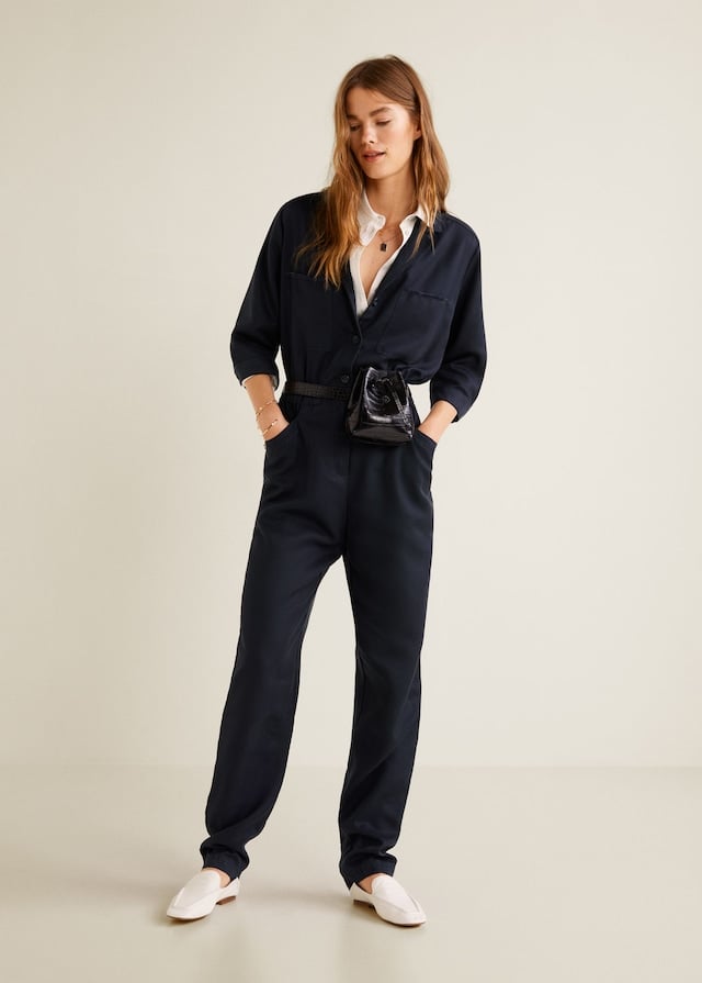 Mango Long Chest-Pocket Jumpsuit