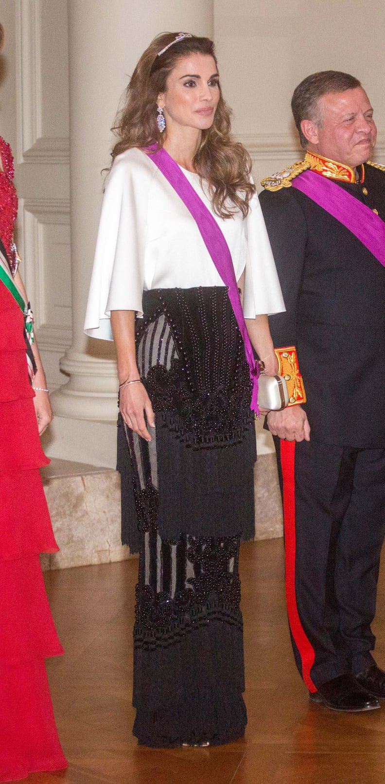 Queen Rania Wearing Her Balmain Skirt at a Gala Dinner