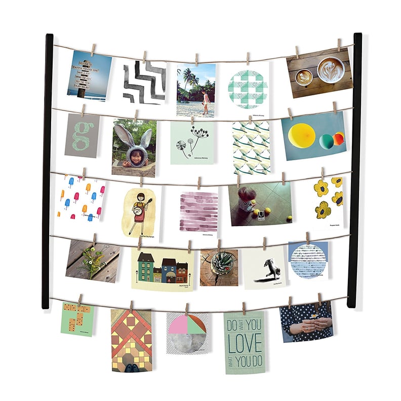Hanging Photo Display With Clothespins