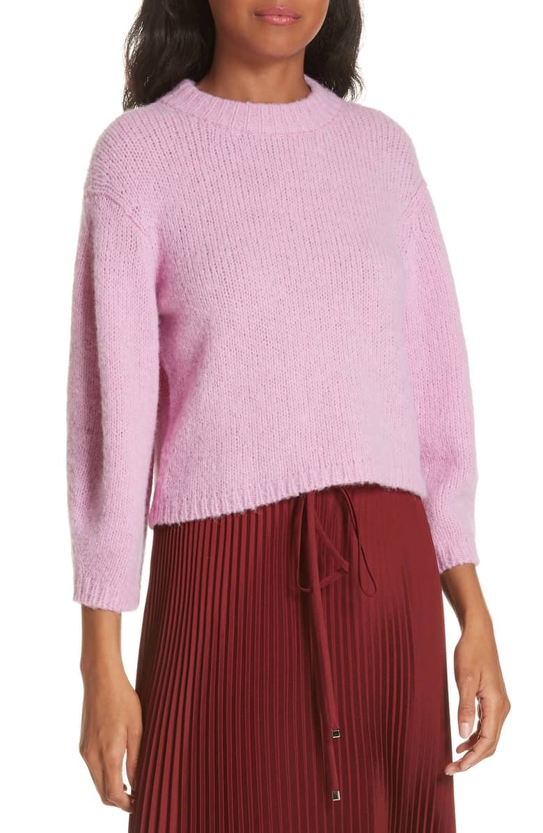Tibi Cozette Alpaca & Wool Blend Crop Sweater