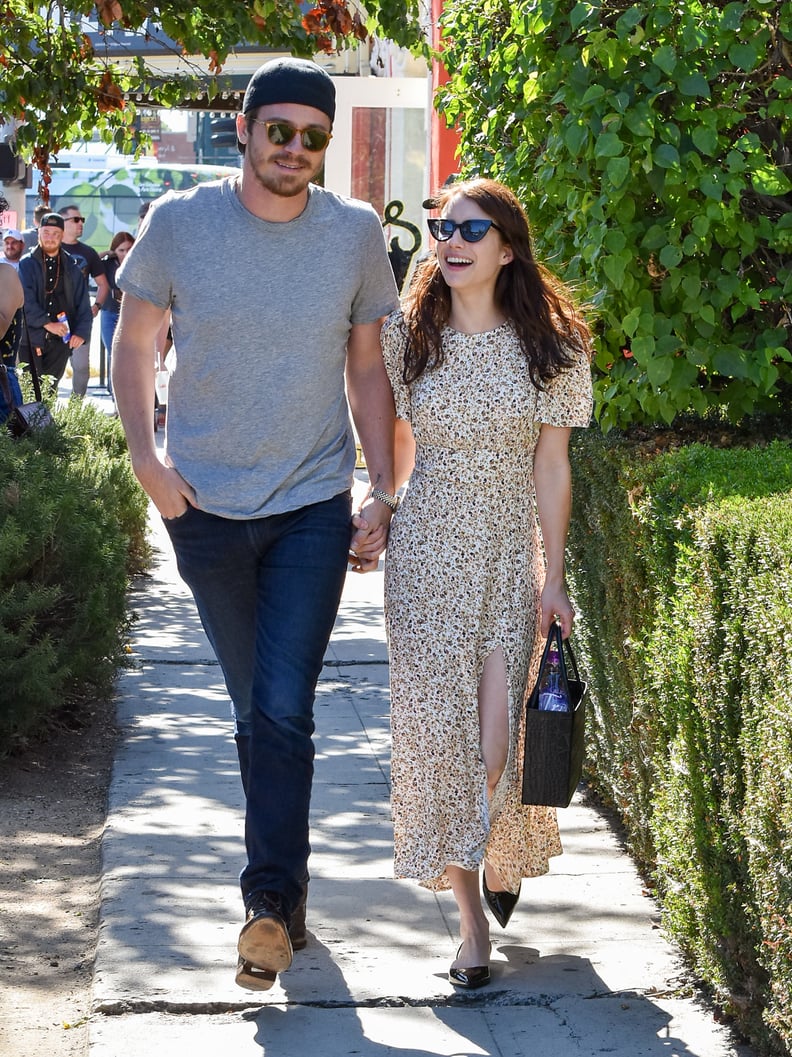LOS ANGELES, CA - AUGUST 10: Garrett Hedlund and Emma Roberts are seen on August 10, 2019 in Los Angeles, California.  (Photo by BG015/Bauer-Griffin/GC Images)