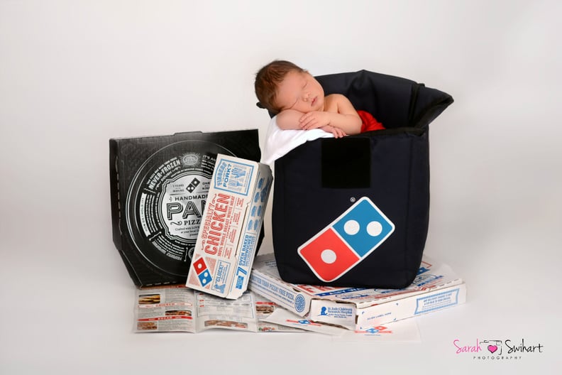 Sebastian's Domino's-Themed Newborn Photo