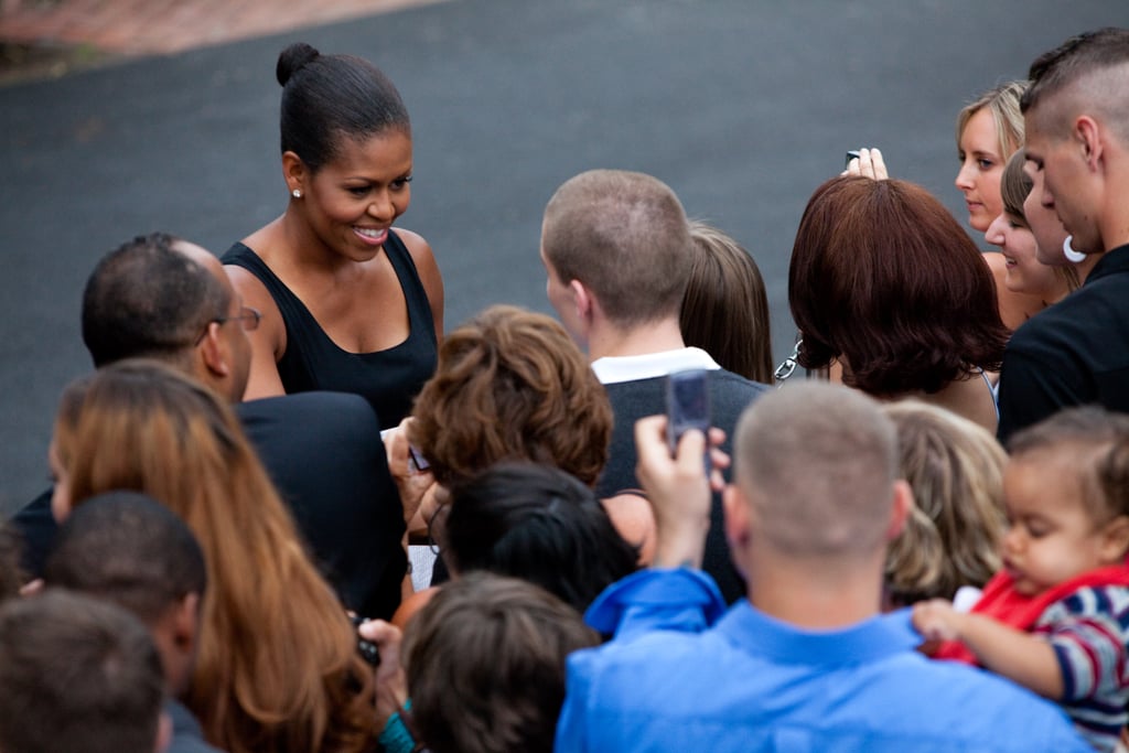 Michelle greeted military families at the White House in 2009.