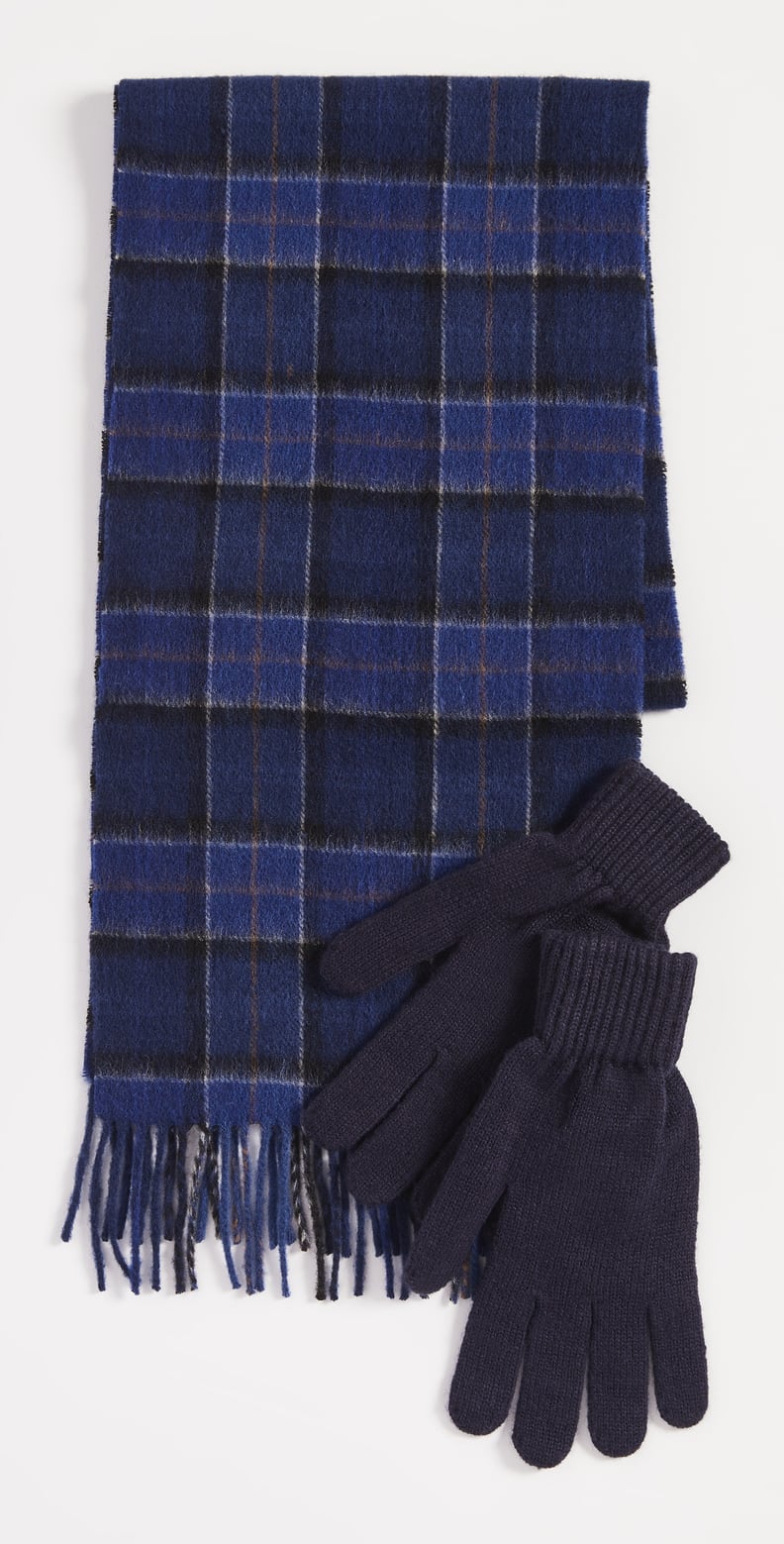 A Cozy Winter Set: Barbour Barbour Tartan Scarf & Glove Gift Set