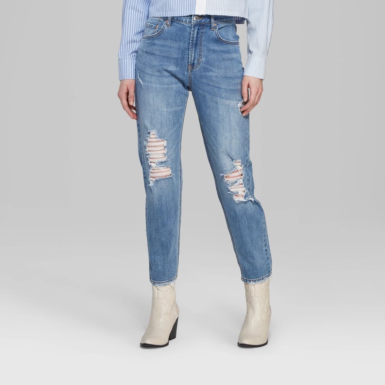 Wild Fable High-Rise Distressed Mom Jeans