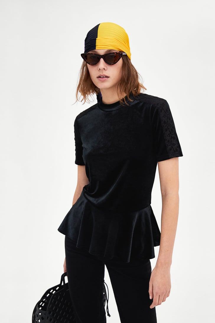 velvet shirt zara
