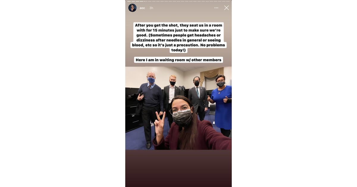 AOC Receives the Pfizer COVID-19 Vaccine | POPSUGAR Fitness Photo 7