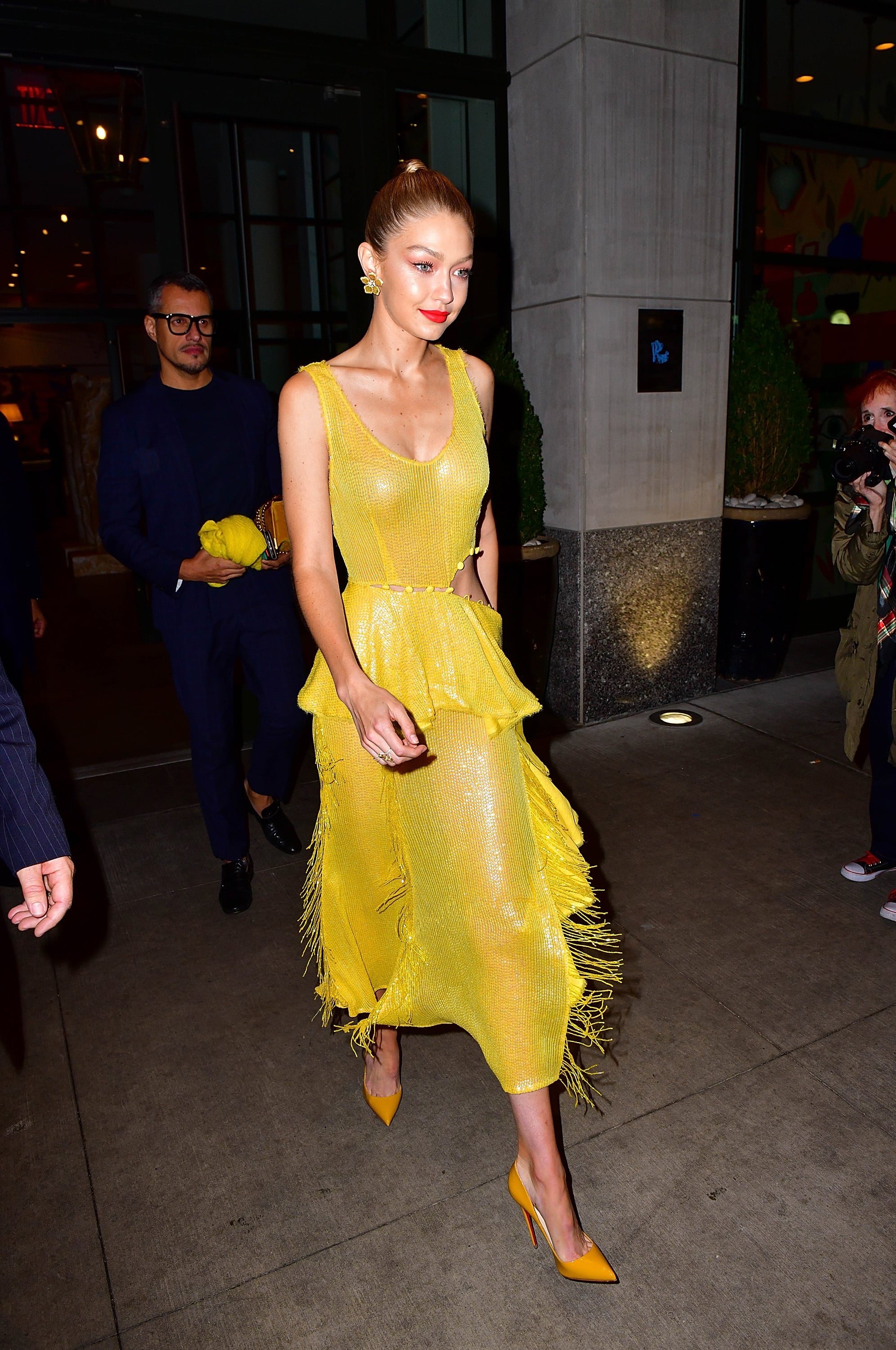 Gigi Hadid Yellow Prabal Gurung Dress POPSUGAR Fashion