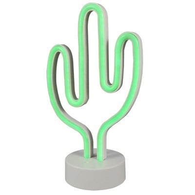 LED Neon Figural Cactus Novelty Table Lamp