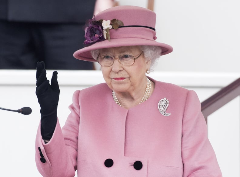 PLYMOUTH, ENGLAND - MARCH 27:  Her Majesty Queen Elizabeth II attends the decommissioning ceremony for HMS Ocean on March 27, 2018 in Plymouth, England.  (Photo by Samir Hussein/WireImage)