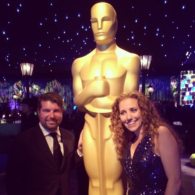 POPSUGAR CEO Brian Sugar and editor in chief Lisa Sugar posed with the golden man himself.
Source: Instagram user lisapopsugar