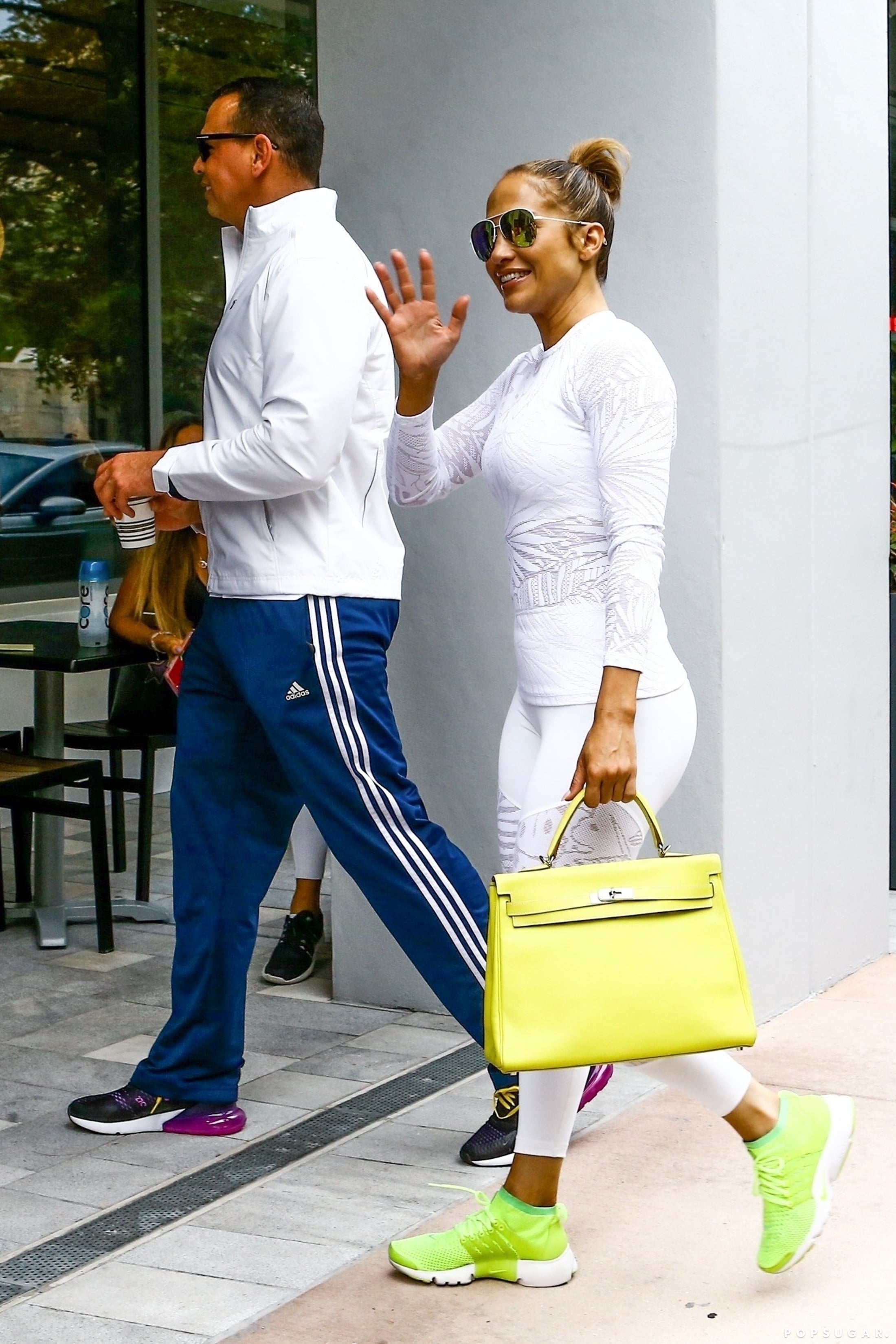 Jennifer Lopez Wearing Hermes Birkin Bag With Sweatpants