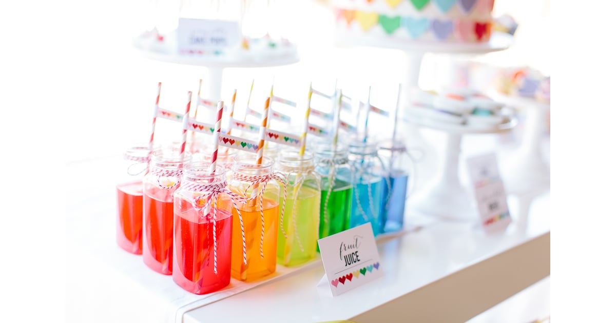 Rainbow Drinks RainbowHeart Birthday Party POPSUGAR Moms Photo 10