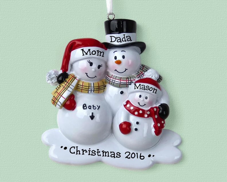 Expectant Family Snowman Ornament