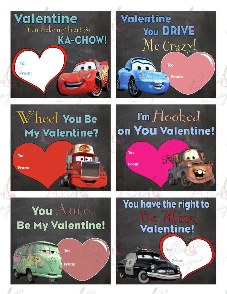 Cars Valentine's Day Cards