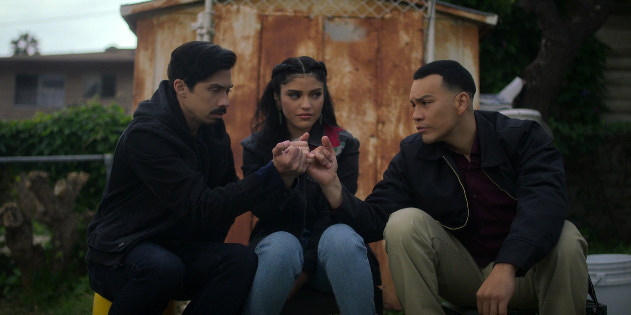 GENTEFIED, from left: Carlos Santos, Karrie Martin, Joseph Julian Soria, (Season 2, ep. 206, aired Nov. 10, 2021). photo: Netflix / Courtesy Everett Collection