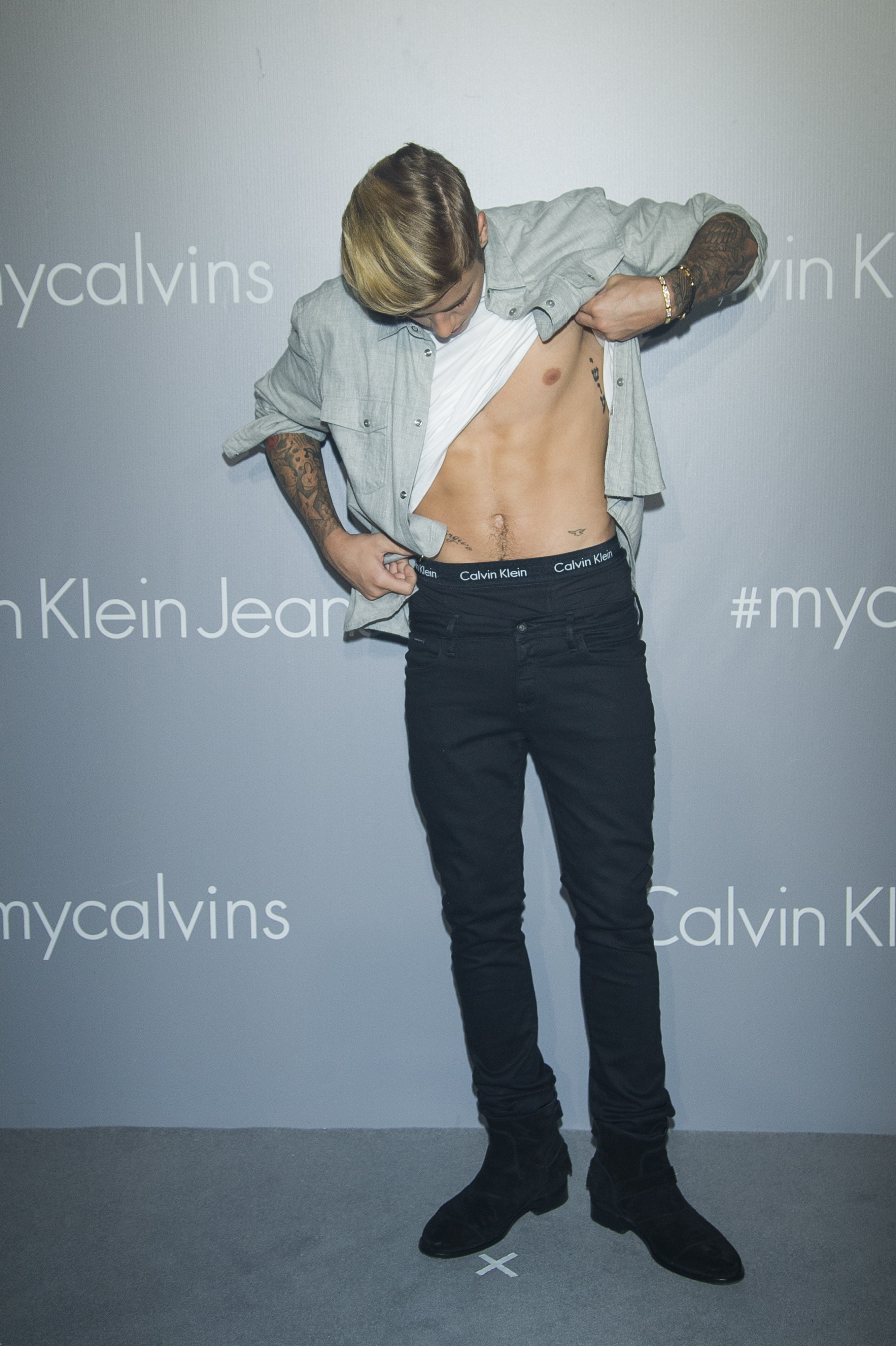 Justin Bieber and Kendall Jenner at Calvin Klein Event