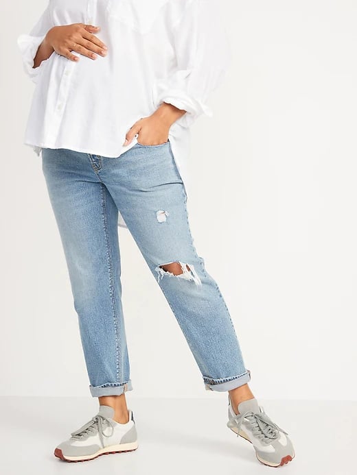 Old Navy Maternity Full Panel Boyfriend Ripped Jeans