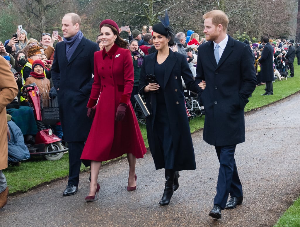 Kate Middleton Red Coat on Christmas Day 2018