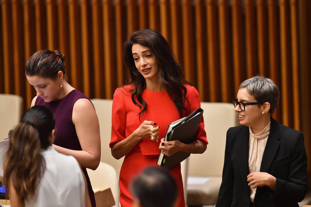 Amal Clooney Red Dress September 2018