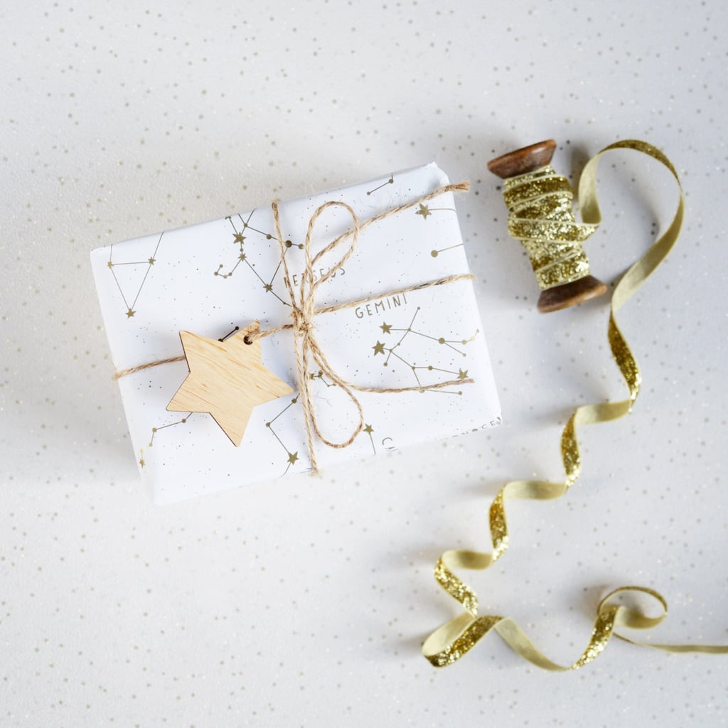 Constellations were a huge trend this Halloween — hello, galaxy jack-o'-lantern! — and they're just as hot for the Winter holidays. Etsy shoppers are making their presents out of this world with Golden Constellation Wrapping Paper ($6).
