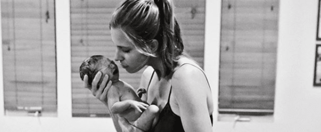 Powerful Photo of a Mom in a Diaper After Birth