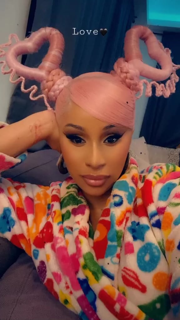 Cardi B Wears Pink, Heart-Shaped Pigtails August 2020