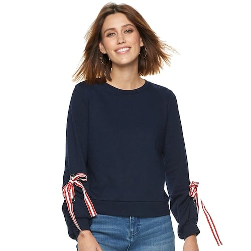 POPSUGAR Tie-Sleeve Sweatshirt