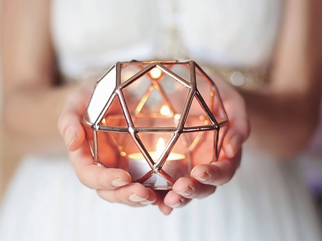 If you're having a modern wedding, this glass geometric candle holder ($60) will fit into your theme perfectly.