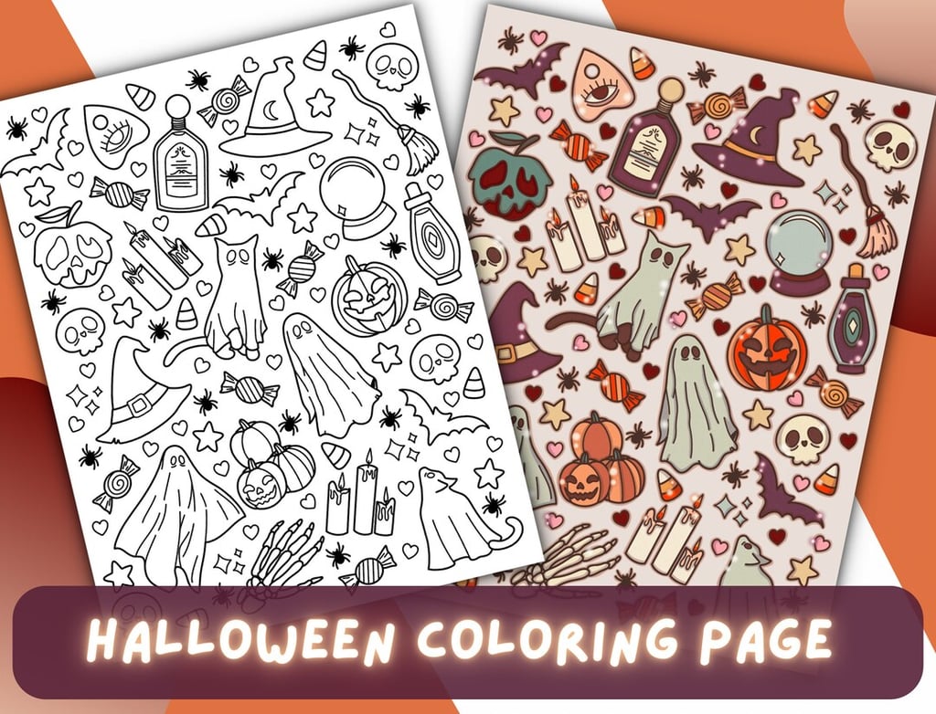 Spooky Halloween Coloring Page