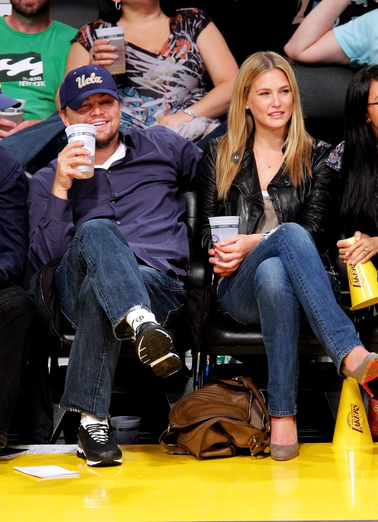 Leonardo DiCaprio treated his then-girlfriend Bar Refaeli to courtside seats at a Lakers game in April 2010.