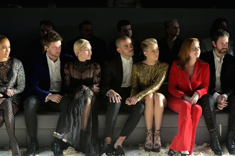 Jennifer Lopez, Patrick Schwarzenegger, Miley Cyrus, Romain Dauriac, Scarlett Johansson, Amy Adams, and Darren Le Gallo