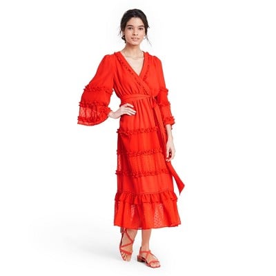 Alexis For Target Angel Sleeve Tiered Ruffle Dress