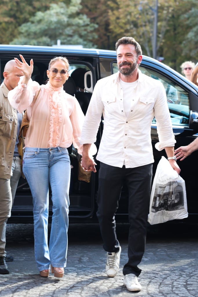 J Lo's Pink Pussy-Bow Blouse With Ben Affleck on Honeymoon